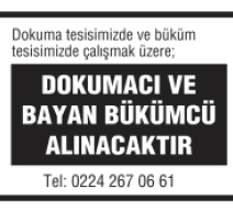 DOKUMACI / BAYAN BÜKÜMCÜ