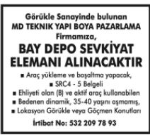 SEVKİYAT ELEMANI 
