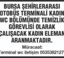 TEMİZLİK GÖREVLİSİ KADIN ELEMAN