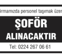 ŞOFÖR ALINACAKTIR