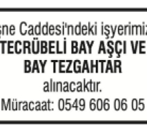 TECRÜBELİ BAY AŞÇI